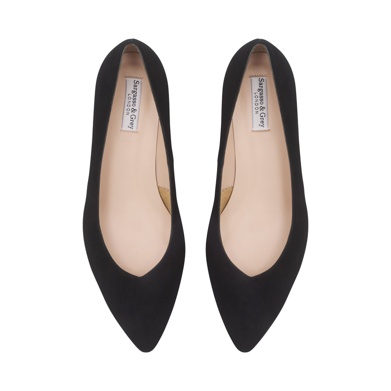 Tori Extra Wide Width Block Heel Pumps - Black Suede