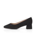 Tori Extra Wide Width Block Heel Pumps - Black Suede