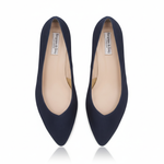 Tori Extra Wide Width Block Heel Pumps - Navy Suede