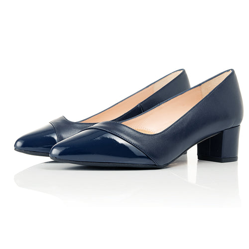 Tula Wide Width Pump - Navy Leather