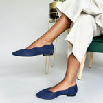 Vivienne Wide Width Ballet Flats - Navy Suede