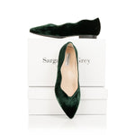 Vivienne Wide Width Ballet Flats - Green Velvet