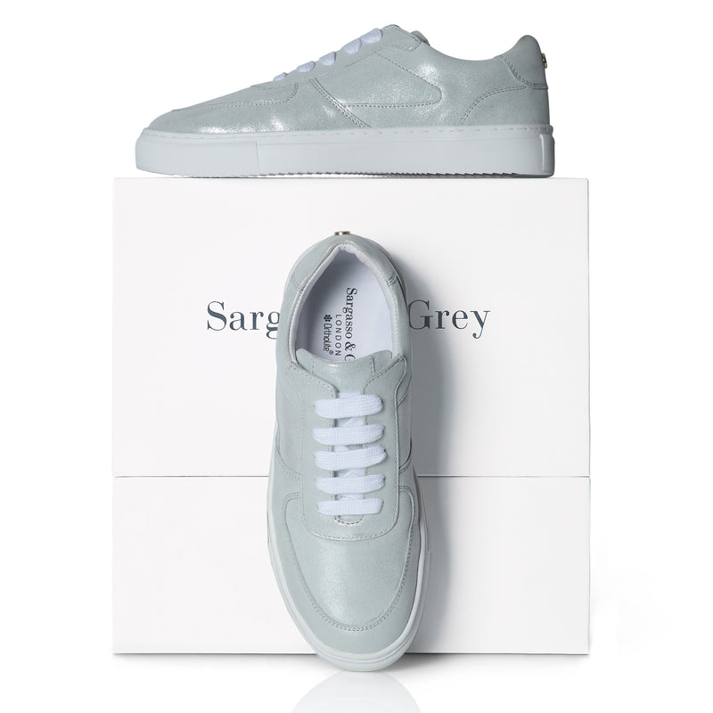 Emma Wide Width Sneakers - Silver Leather