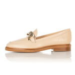 Wide Width Loafers  -  Beige Leather