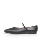 Mary-Jane Wide Width Ballet Flats - Black Leather