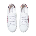 Ezi Wide Width Sneakers - White Leather with Pink Star