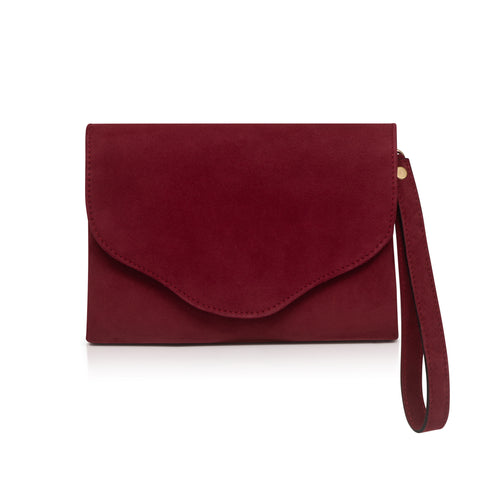 Clutch - Burgundy Suede