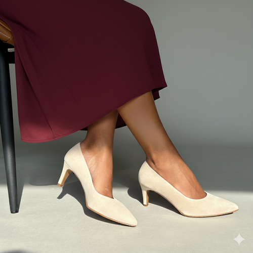 Eve Wide Width Pumps – Almond Suede