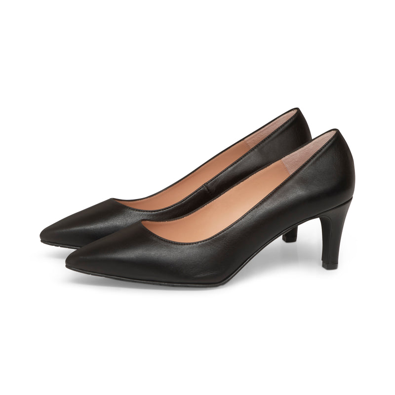 Eve Wide Width Pumps – Black Leather