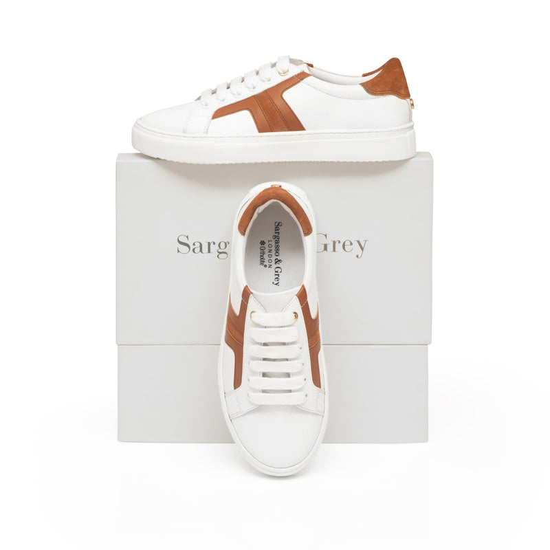 Extra Wide Width Sneakers - Tan Leather