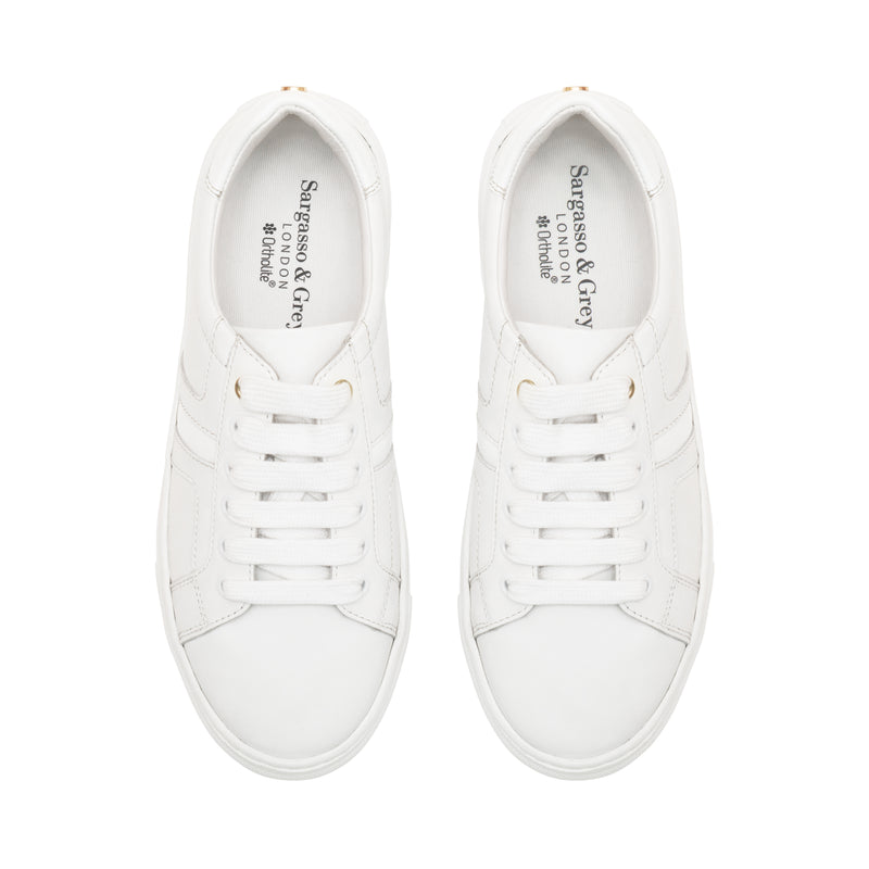 Extra Wide Width Sneakers - White Leather