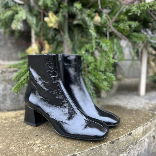 Jenna Wide Width Boots - Black Shine Leather