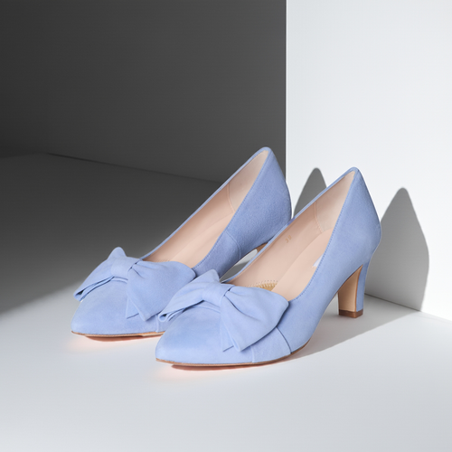 Lori Extra Wide Width Pump - Light Blue Suede