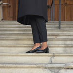 Tori Extra Wide Width Block Heel Pumps - Black Leather