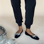 Kelly Wide Width Ballet Flats - Black Suede