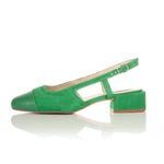 Fern Wide Width Slingbacks - Green Suede