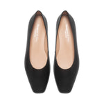 Hepburn Wide Width Ballet Flats - Black Leather