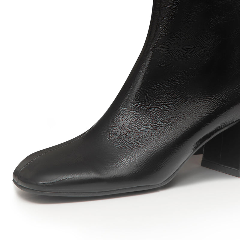 Jenna Wide Width Boots - Black Shine Leather