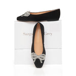 Kelly Wide Width Ballet Flats - Black Suede