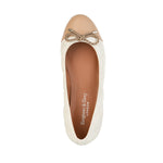 Alice Wide Width Ballet Flats - Caramel & Cream Quilted Leather - Top