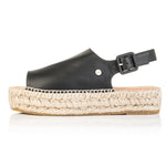 Bona - Wide Width Espadrille - Black Leather - Side