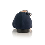 Indy Wide Width Flats - Navy Suede - Back