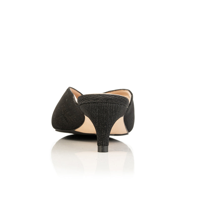 Jazz Wide Width Mules - Black Shine - Back