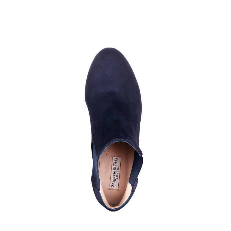 Lily Wide Width Boots - Navy Suede - Top