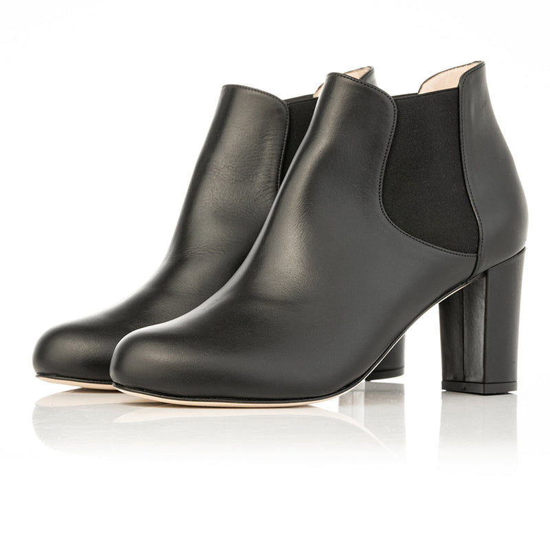 Lucille Wide Width Boots - Black LeatherLucille Wide Width Boots - Black Leather - Perspective