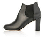 Lucille Wide Width Boots - Black Leather - Side