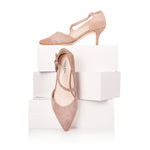 Penelope Wide Width Shoes - Dusky Rose Suede - With boxes