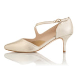 Penelope Wide Width Shoes - Gold Leather - Side