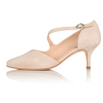 Penelope Wide Width Shoes - Sand Suede - Side