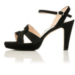 Star - Wide Width Platform Sandal - Black Suede - Side