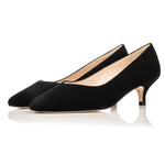 Tilda Wide Width Kitten Heels - Black Suede