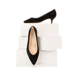 Tilda Wide Width Kitten Heels - Black Suede