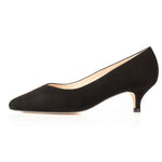 Tilda Wide Width Kitten Heels - Black Suede