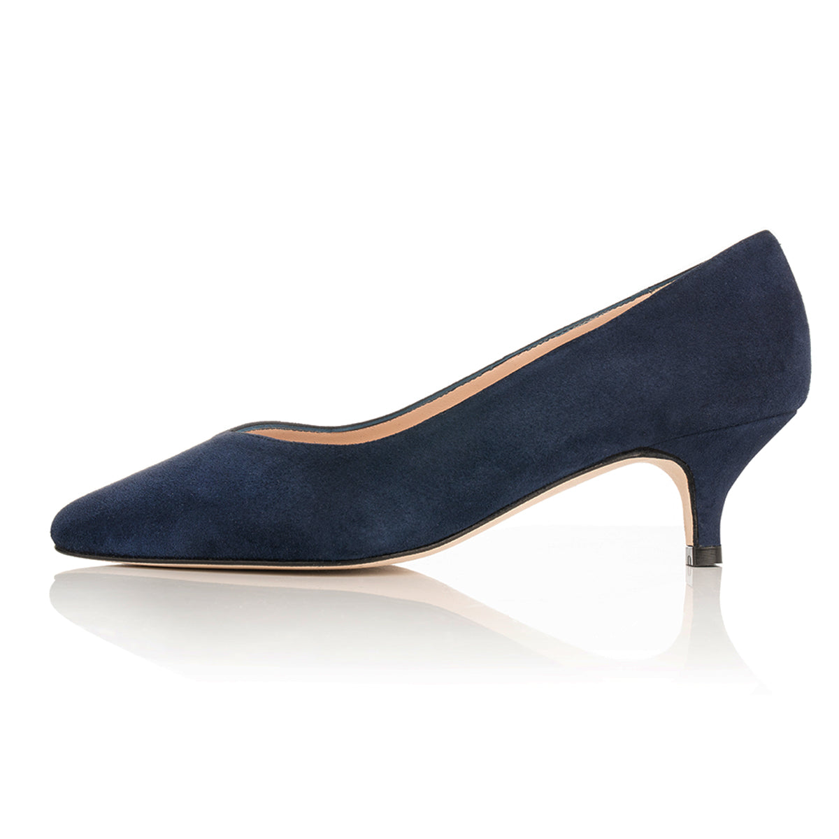 Extra-wide Width Navy Suede Court Kitten Heels – Sargasso and Grey