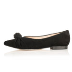 Venetia Wide Width Flats - Black Suede - Side