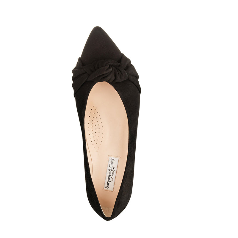 Venetia Wide Width Flats - Black Suede - Top