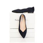 Vivienne Wide Width Ballet Flats - Navy Suede - Navy