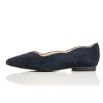 Vivienne Wide Width Ballet Flats - Navy SuedeVivienne Wide Width Ballet Flats - Navy Suede - Side