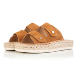 Candy - Wide Width Espadrille - Tan Suede - Angled perspective