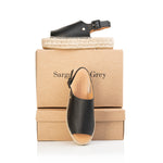 Bona - Wide Width Espadrille - Black Leather - With boxes