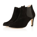 Lily Wide Width Boots - Black Suede - Angled perspective