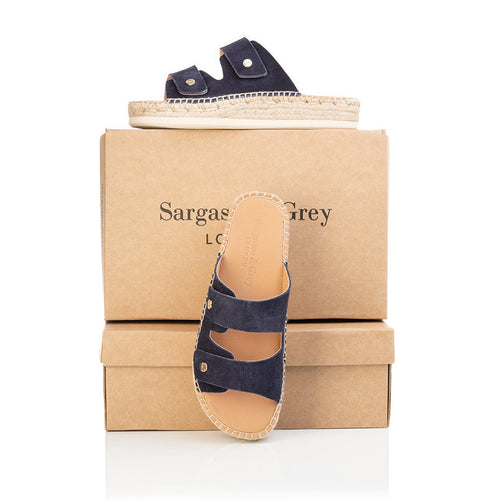 Candy - Wide Width Espadrille - Navy Suede - With boxes
